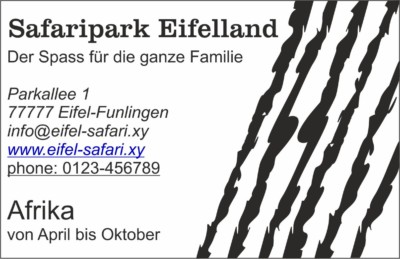 Vistitenkarte CI-Beispiel 01 Vistitenkarte CI-Beispiel 01